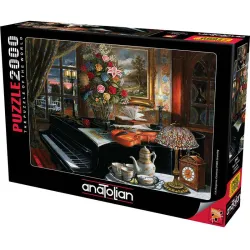 Puzzle Anatolian de 2000 piezas Bodegón piano, violín y flores 3943
