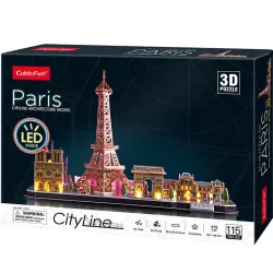 Puzzle 3D Cubicfun City Line Led París de 115 piezas L525H