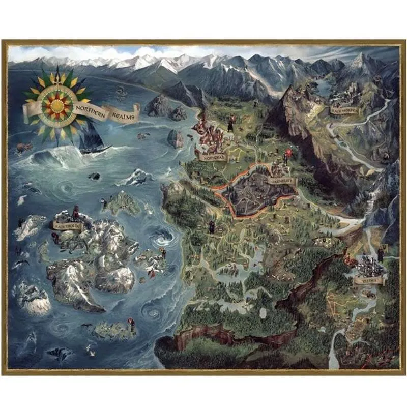 Puzzle Dark Horse The Witcher 3, World Map de 1000 piezas