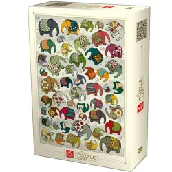 Puzzle Deico Elefantes coloridos de 1000 piezas 75437