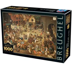 Puzzle DToys La batalla entre Don Carnal y Doña Cuaresma, Brueghel de 1000 piezas 76885