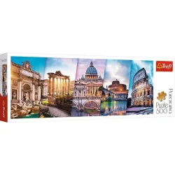 Puzzle Trefl 500 piezas panorama Collage Roma 29505