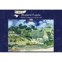 Bluebird Puzzle Casas con techo de paja en Cordeville, Van Gogh de 1000 piezas 60113