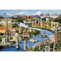 Puzzle de madera Maravillas Mundiales 75 piezas Wooden City