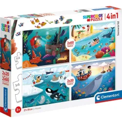 Puzzle Clementoni Mundo submarino 2x20 y 2x60 piezas 21308