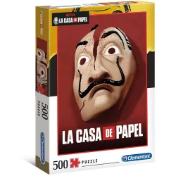 Puzzle Clementoni La casa de papel, máscara de Dalí 500 piezas 35085