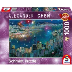 Puzzle Schmidt Fuegos artificiales en Hong Kong de 1000 piezas 59650