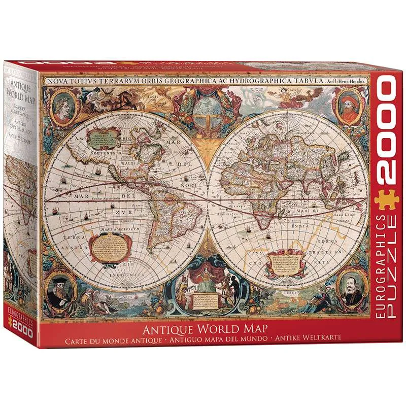 Puzzle Eurographics 2000 piezas Antiguo mapa del mundo 8220-1997