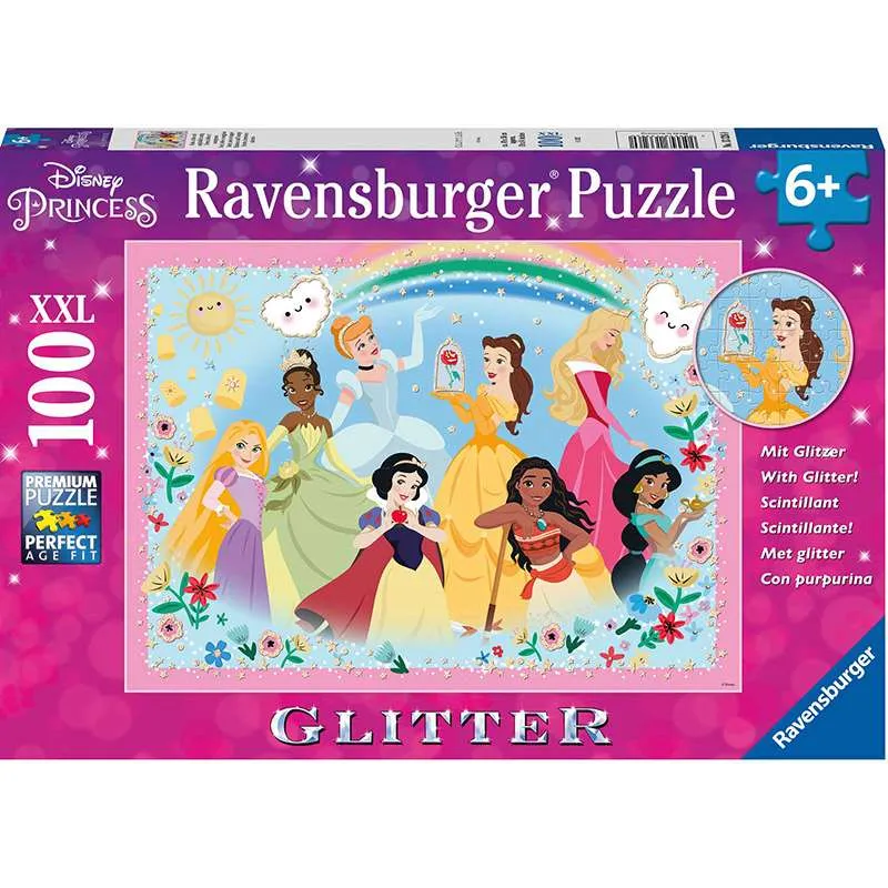 Ravensburger puzzle 100 piezas XXL Glitter Princesas fuertes Disney 133260