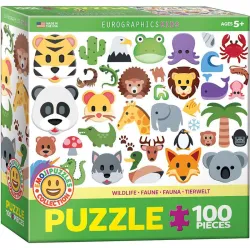 Puzzle Eurographics Kids 100 piezas Emoji Animales Salvajes 6100-5395