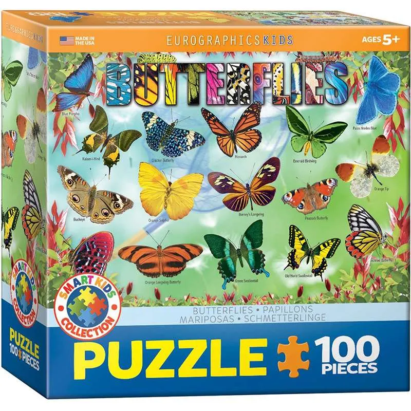 Puzzle Eurographics Kids 100 piezas Mariposas de Jardín 6100-5485