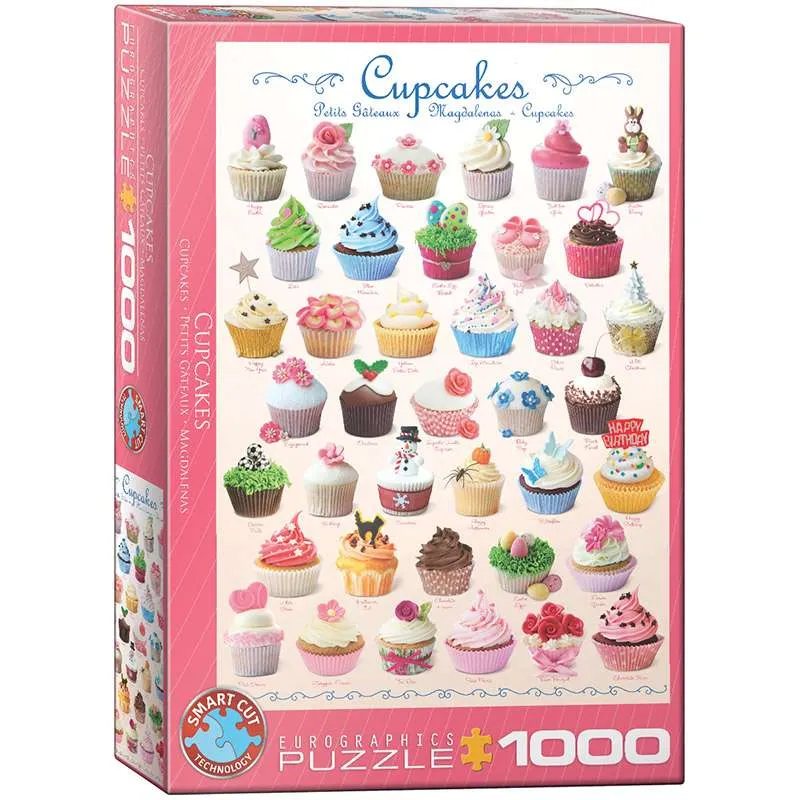 Puzzle Eurographics 1000 piezas Cupcakes + receta 6000-0409
