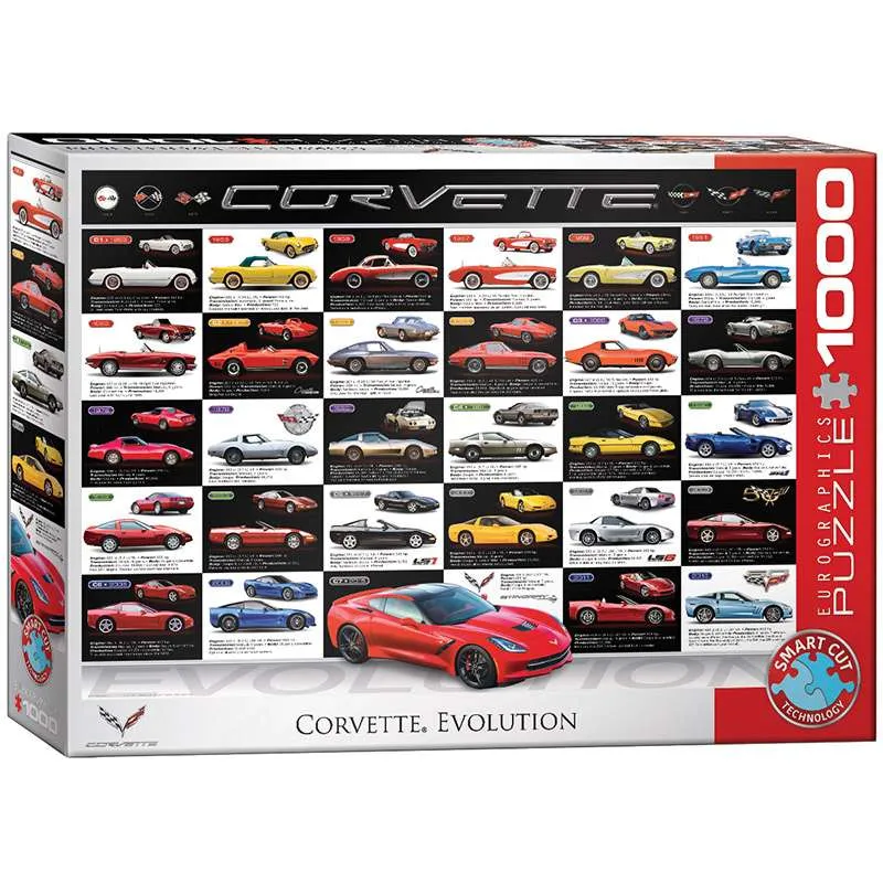 Puzzle Eurographics 1000 piezas Evolución del Corvette 6000-0683
