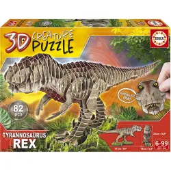 Puzzle Educa 3D Tiranosaurus Rex Creature de 82 Piezas 19182