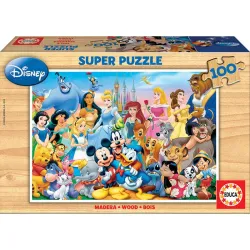Educa super puzzle madera 100 piezas El maravilloso mundo de Disney 12002