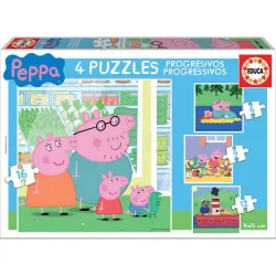 Educa multi puzzle progresivo 6-9-12-16 piezas Peppa Pig 15918