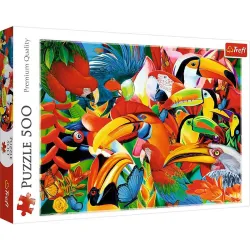 Puzzle Trefl 500 piezas Pájaros de colores 37328