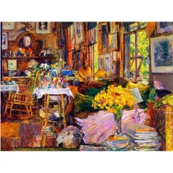 Puzzle madera SPuzzles 500 piezas The room of flowers, Hassam