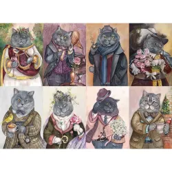 Puzzle Nova Collage de gatos adornados de 1000 piezas mini 41103