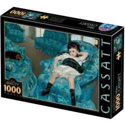 Puzzle DToys Niña en un sillón azul de 1000 piezas 77387
