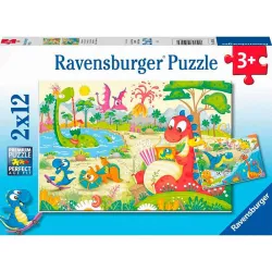 Puzzle Ravensburger Dinosaurios juguetones 2x12 piezas 052462