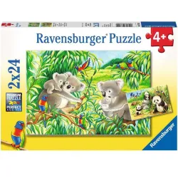 Puzzle Ravensburger Dulces koalas y pandas 2x24 piezas 078202