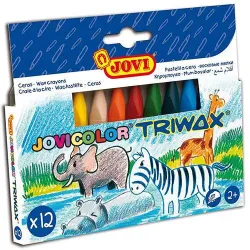 Caja de 12 ceras de colores JOVI TRIWAX