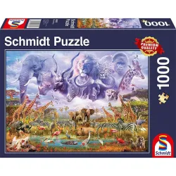 Puzzle Schmidt Animales en la charca de agua de 1000 piezas 58356