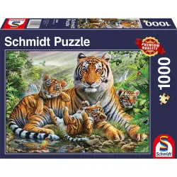 Puzzle Schmidt El tigre y sus cachorros de 1000 piezas 58986
