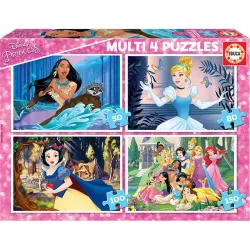 Educa multi puzzle progresivo 50-80-100-150 piezas Princesas Disney 17637
