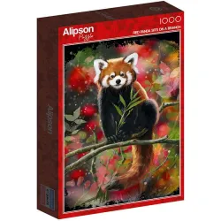 Puzzle Alipson Panda rojo en una rama de 1000 piezas