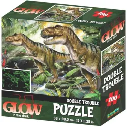 Puzzle Prime3D Dinosaurios doble Problema brilla en la oscuridad de 100 piezas