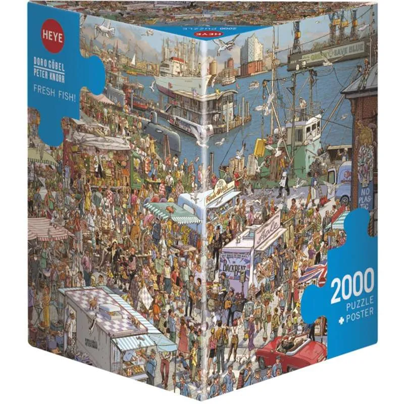 Puzzle Heye 2000 piezas Triangular ¡Pescado fresco! 30025