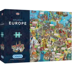 Puzzle Gibsons Explorando el mapa de Europa de 1000 piezas G7130