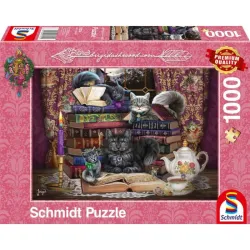 Puzzle Schmidt La hora del cuento con los gatos de 1000 piezas 57534