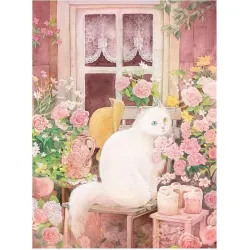 Puzzle Pintoo Un gato en el jardín de rosas de 1200 piezas H2626