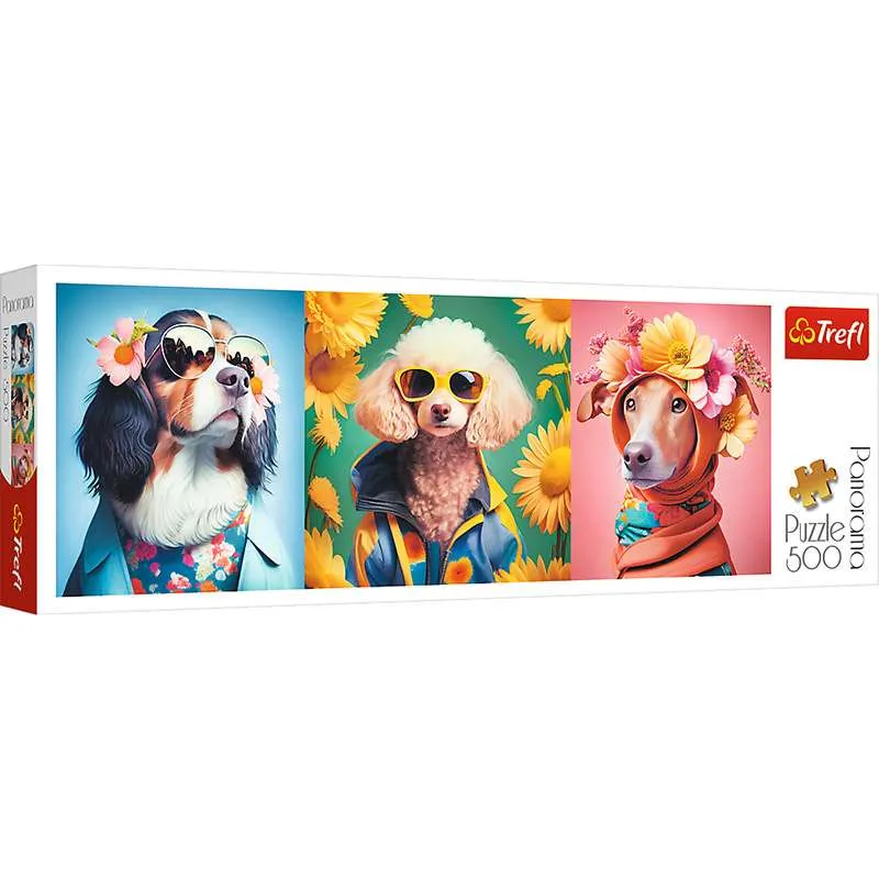 Puzzle Trefl Semana de la moda canina panorámico de 500 piezas 29517