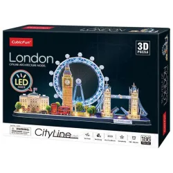 Puzzle 3D Cubicfun City Line Led Londres de 186 piezas MN803191