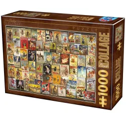 Puzzle DToys Collage vintage - Bicicleta de 1000 piezas 75284