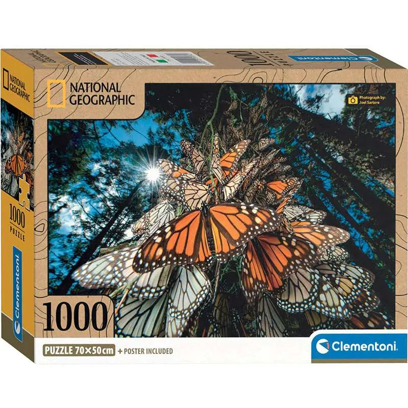 Puzzle Clementoni Mariposas Monarca 1000 piezas 39732