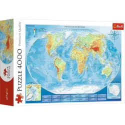 Puzzle Trefl . Gran mapa físico del mundo de 4000 piezas 45007