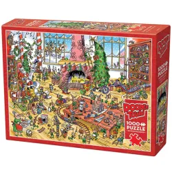 Puzzle Cobble Hill Elfos en el trabajo de 1000 piezas 44507
