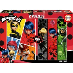Comprar Puzzle Educa Ladybug - Miraculous de 2x100 piezas 19969