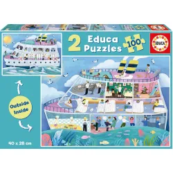 Comprar Puzzle Educa Barco Inside Outside de 2x100 piezas 19958